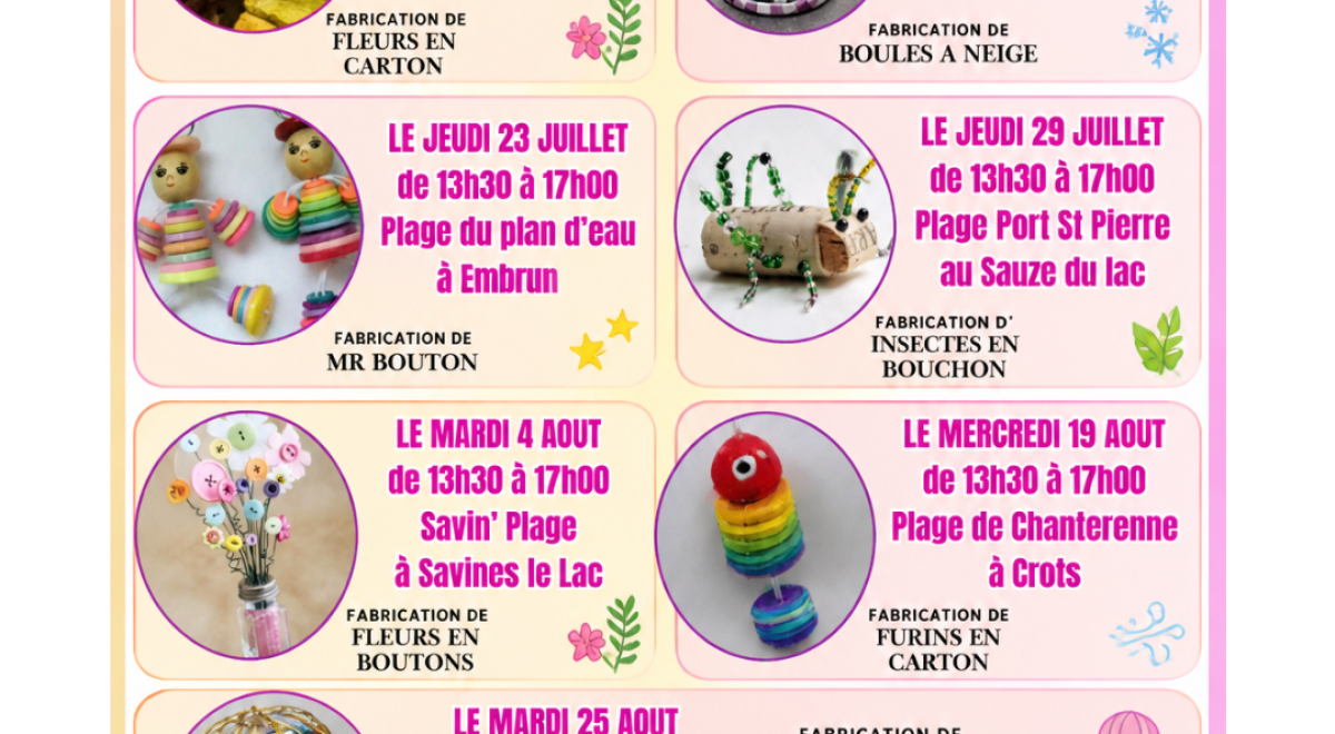 Programme des animations autour du déchet - été 2026