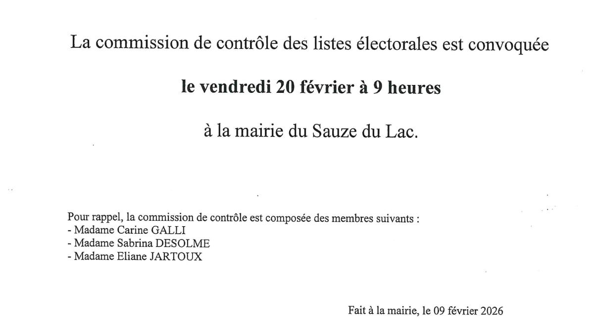 LISTES ELECTORALES - Commission de contrôle
