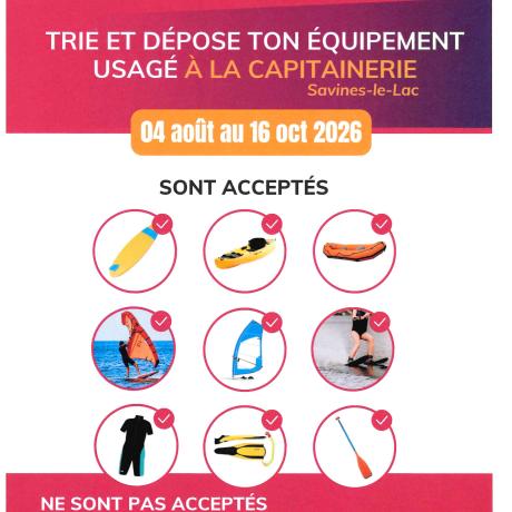 Collecte d'articles nautiques - 04/08 au 16/10 
