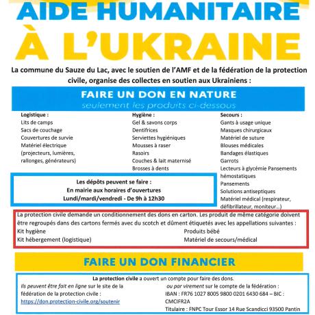 aide humanitaire à l'Urkraine