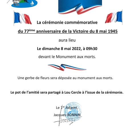cérémonie commémorative du 77ème anniversaire de la victoire du 8 mai 1945