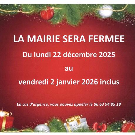 FERMETURE DE LA MAIRIE