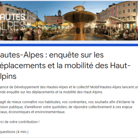 enquête déplacements et mobilité Haute-Alpins